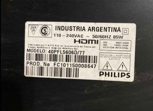 Lodelele Botón Encendido Philips 40pfl5606d/77 1