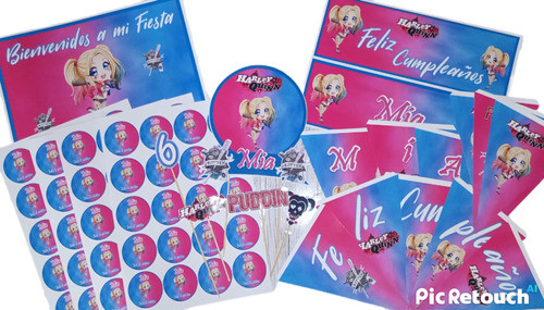Kit Personalizado De Harley Quinn Para Cumpleaños 0