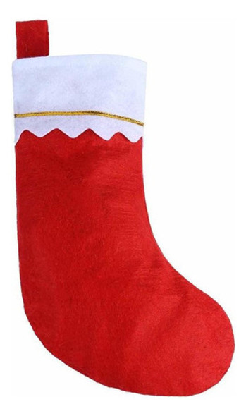 20 Peças De Meias De Natal De Feltro Vermelho Para Decoração 0 20 Peças De Meias De Natal De Feltro Vermelho Para Decoração 0