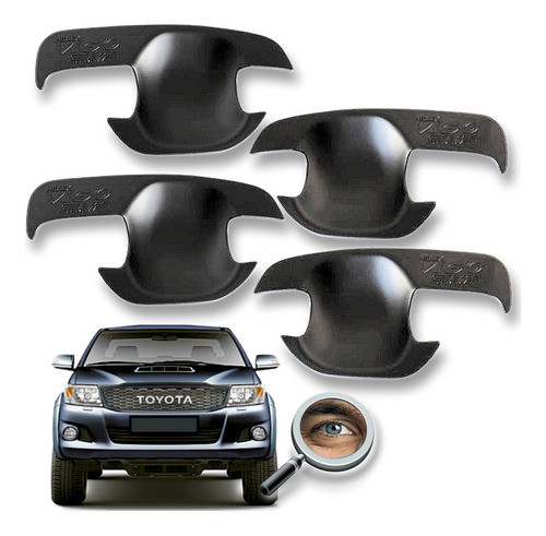 Kit 4 Uñeros Negros Mate Hilux 2006+ Inalterabl Tuningchrome 0