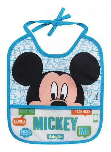 Babador Infantil Bebe Decorado Azul Mickey Baby Go 3089 1