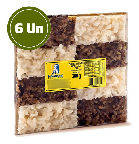 6 Unidades Cocada Xadrez Melaré 300g Coco Unidade Embalado 0