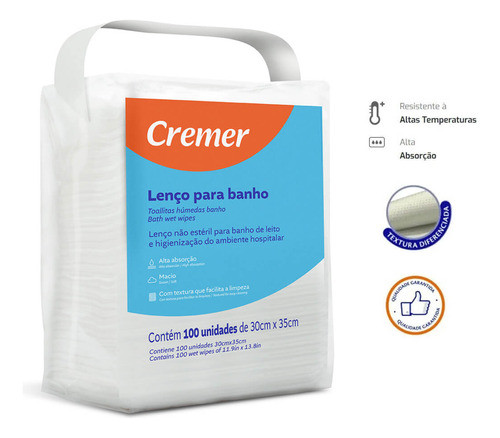 Lenço Para Banho C/100un Cremer 1