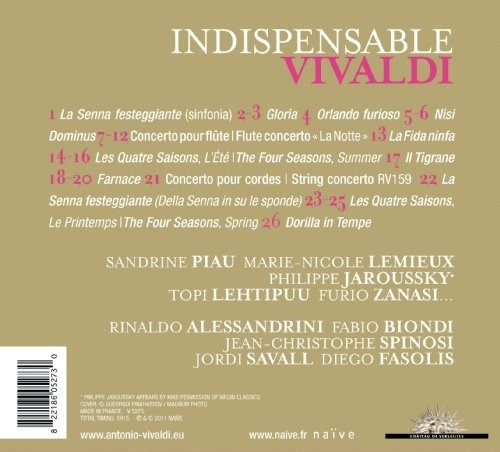 Vivaldi/piau/lemieux/ensemble Matheus Indispensable Vivaldi 1