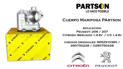 Cuerpo Mariposa Peugeot 206 1.4 8v Partson Rep. Floresta 1