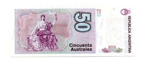 Argentina Billete 50 Australes Bottero 2832 Serie A Año 1989 1