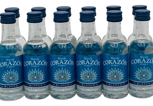 Pack Miniatura Tequila Corazon De Agave Blanco 50ml X10 Unid 1
