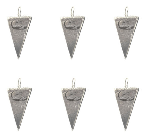 Kit 6 Chumbada Para Pesca De Praia Pirâmide Triangular 185g 0