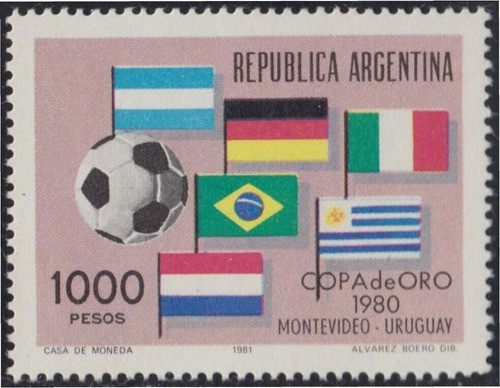 1980 Deporte- Copa Oro Futbol - Argentina (sello) Mint 0