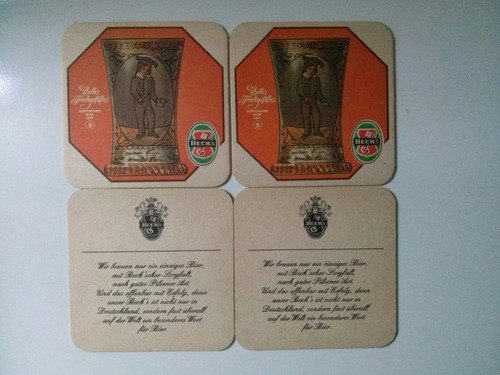 4 Posavasos Cerveza Beck's,doble Faz 1