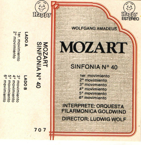 Cassette Orquesta Filarmónica Goldwin - Sinfonía 40 Mozart 0
