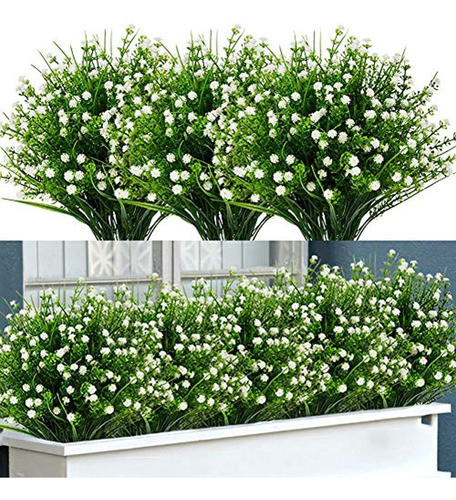 Getyard 12 Paquetes De Flores Artificiales Para Exteriores, 0