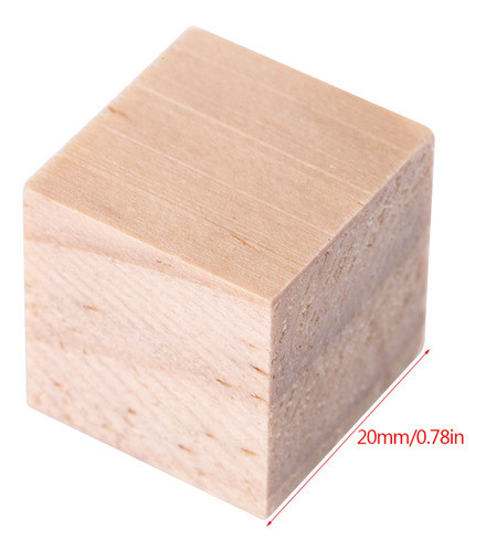 Cubos De Blocos De Madeira Quadrados Naturais 20pcs Para Art 1