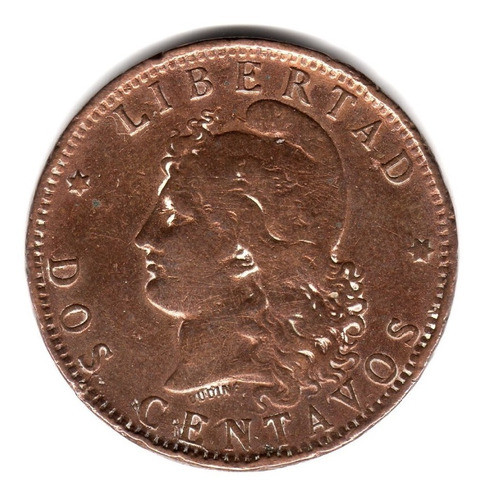 Argentina Moneda 2 Centavos Patacon Año 1891 Cj#32 1