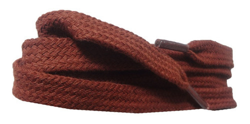 1 Par Cadarço Chato Coturnos Tênis 1.25  Cor Caramelo 0