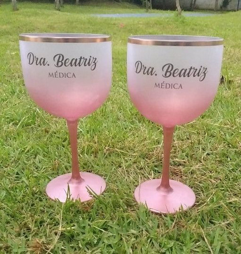 100 Taças Gin 580ml Degrade Borda Metalizada Personalizada 1