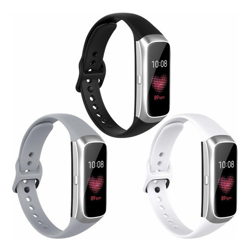3 Mallas Para Galaxy Fit Sm-r370 Negro / Blanco / Gris -8b8r 0