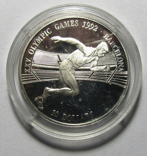 Islas Cook 10 Dolares 1990 Proof Km#79 Juegos Barcelona 1992 0
