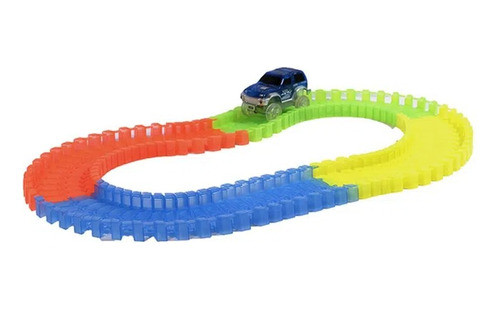 Pista De Auto Magica Luminosa Flexible 60 Pieza Con Vehiculo 1