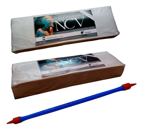 Arcilla Polimerica Ncv Soft 1kg Horneable Y Pincel De Goma 0