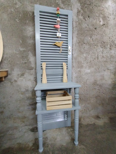 Mesa De Arrime O Recibidor C/ Ventana Reciclada, Con Estante 1