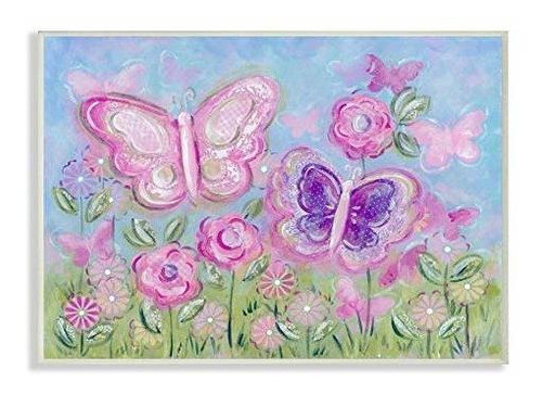 The Kids Room De Stupell Pastel Mariposas En Un Jardín Recta 0