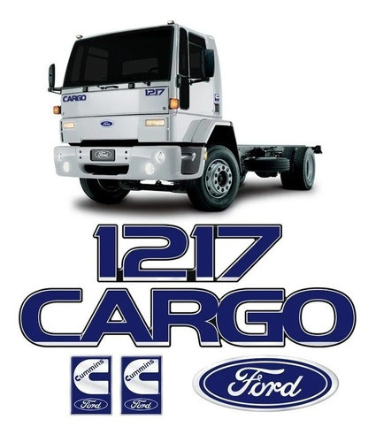 Kit Emblemas Adesivos Cargo 1217 Caminhão Ford Cummins 0
