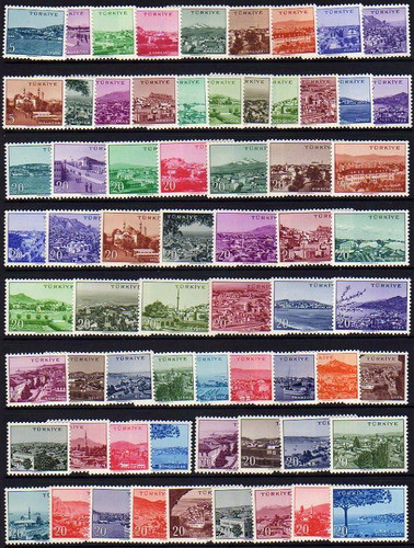 Turquía Serie Completa X 134 Mint Tema Ciudades Años 1958/60 1