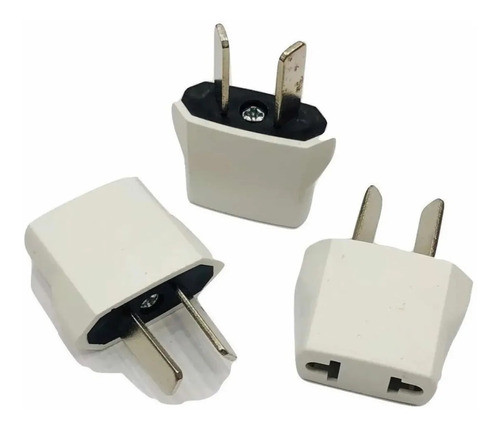 Adaptador Enchufe Americano Pata Recta Y Redonda X 3unidades 0