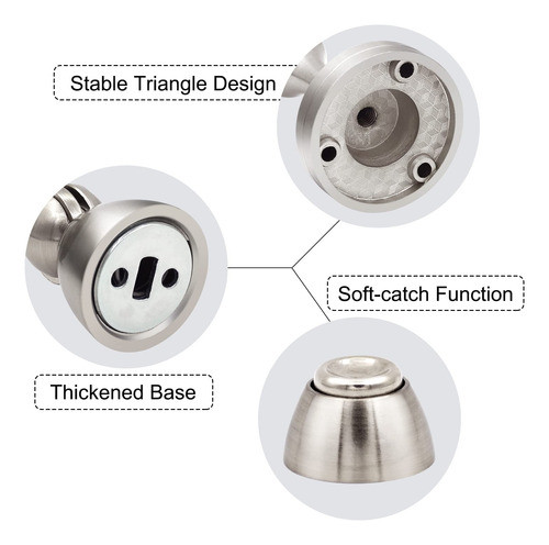 2 Topes Magneticos De Acero Inoxidable Para Puertas - Cromo 1