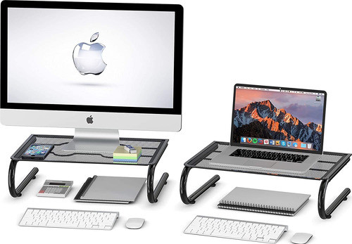 Soporte De Escritorio Para Monitor 2 Unidades, Negro/acero 0