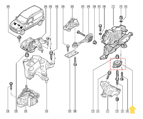 Soporte Motor Montante Izquierdo Renault Kangoo Rhp Alter 1