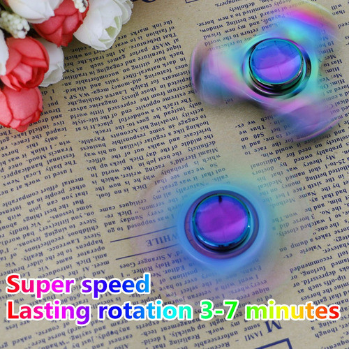 Alta Velocidad Del Arco Iris Bronce Tri-spinner Fidget Liber 1