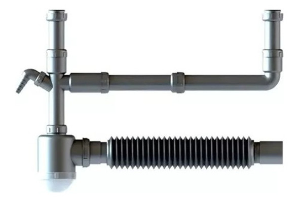 Sifon Doble Cocina Inplast C/roscas 1.1/2 Sal 50mm Chaplin 0