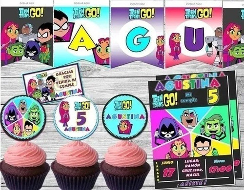 Kit Imprimible Jovenes Titanes Candy Bar Cumpleaños 1