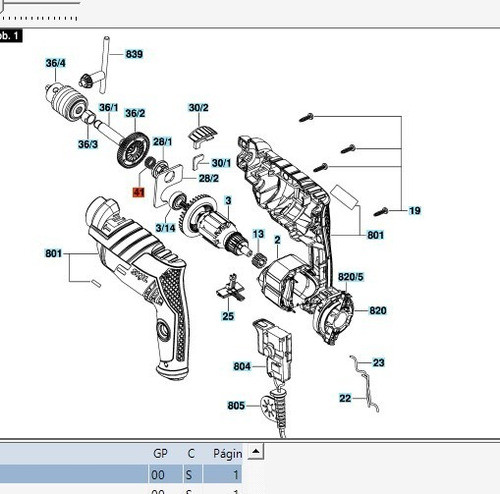 Eje Husillo Para Taladro Skil 6600 Y 6604 Original 0