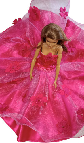 Vestido De Fiesta  Para Muñeca Tamaño Barbie, Marca Diva'suy 0