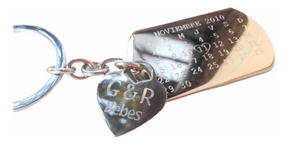 Llavero Calendario Aniversario Regalo Enamorados Grabado 0