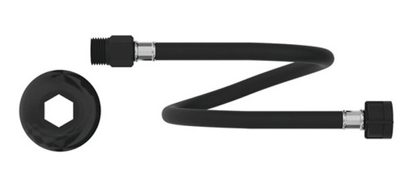 Kit2pcs-engate Flexível Pvc 40cm Preto Fosco - Mxf 1/2 Censi 1