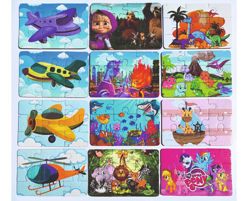 Rompecabezas Infantil Super Económico 1 Pack X 12 Unidades 0
