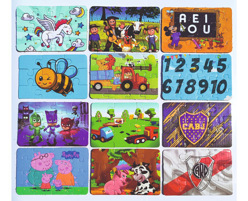 Rompecabezas Infantil Super Económico 1 Pack X 12 Unidades 1