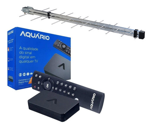 Kit Conversor Digital Aquario + Antena Digital Ext Log 28 0