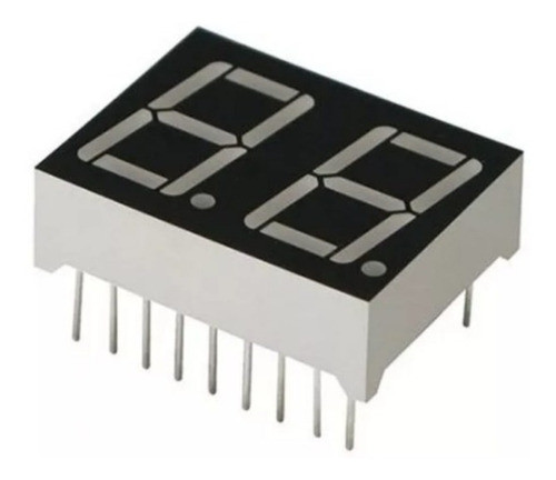 15 X Display Led 7 Seg 2 Bit 10 Pines Anodo Comun Rojo 0.56 0