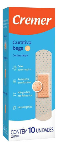 Curativo Cremer Bege Com 10 Unidades Kit C/2 Un 0