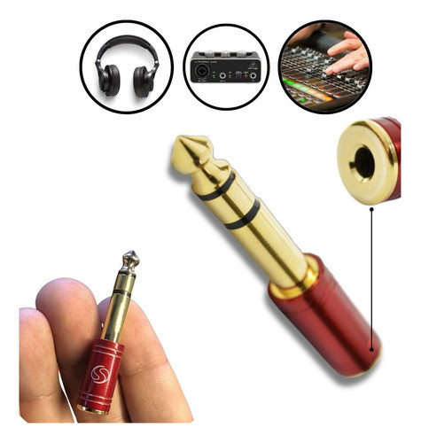 Adaptador P2 X P10 Estéreo Dourado Ouro Santo Angelo Premium 0