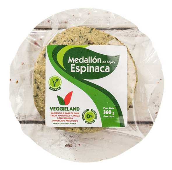 Medallón Vegano De Soja Y Espinaca Congelado - 4u 360gr 0