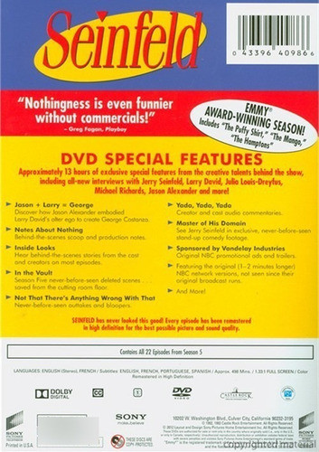Dvd Seinfeld Season 5 / Temporada 5 1