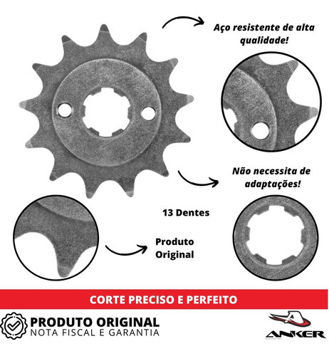 Pinhão 13 Dentes Crf 230 Xr 200 Cbx 200 Nx 200 Honda Anker 1