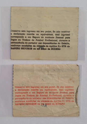 2 Ingresso Final Carioca 1984 Fla X Fluminense Campeão Assis 1