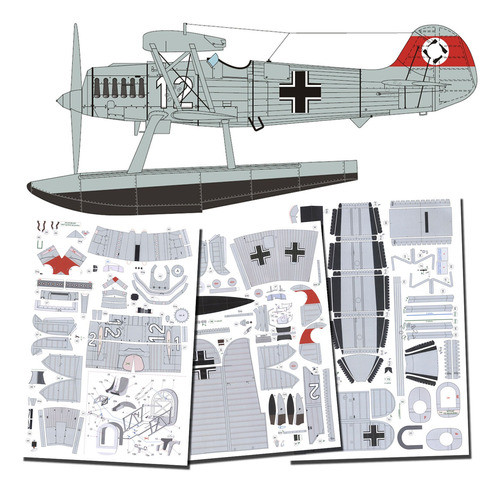 Heinkel He-51w Escala 1.33 Papercraft 0